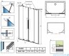 Radaway Furo Gold DWD drzwi prysznicowe 180cm szkło przejrzyste 10108488-09-01/10111442-01-01